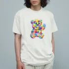 happy_autismのhalokuma （ハロクマ- A） オーガニックコットンTシャツ