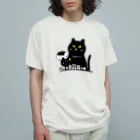 kocoon（コクーン）の嵐を招く黒猫 オーガニックコットンTシャツ