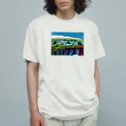 Isseyのブルー奇岩の丘 オーガニックコットンTシャツ