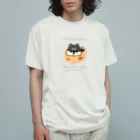 しょっぷ　かわゆきのはこいり　わんこ　くろしばーじょん オーガニックコットンTシャツ