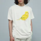 森図鑑の[森図鑑]セキセイインコ黄色 Organic Cotton T-Shirt