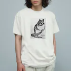 シマリス部　の毛繕いのシマリス　モノトーン Organic Cotton T-Shirt