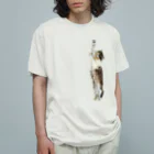 おもちくんののびのびおもちくん🐾タテバージョン Organic Cotton T-Shirt