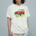 pandaticsの【赤】ぱんだといぬ Organic Cotton T-Shirt