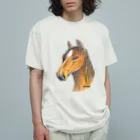 greetenの馬 アート オーガニックコットンTシャツ