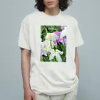 Hanamusubi001の花菖蒲 オーガニックコットンTシャツ