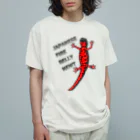 LalaHangeulのJAPANESE FIRE BELLY NEWT (アカハライモリ)　 オーガニックコットンTシャツ