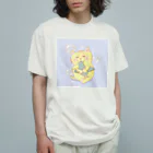 トラとハチワレのぬいぐるみとトラ オーガニックコットンTシャツ