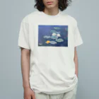 HermannStrasseのモネとツノガエル オーガニックコットンTシャツ