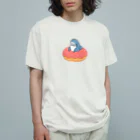 サメ わりとおもいのドーナツに喰われるサメ オーガニックコットンTシャツ