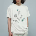 しまめの青い石 オーガニックコットンTシャツ