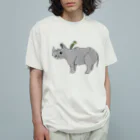 クマノ コリンのおうちのサイさん＆ウシツツキさん オーガニックコットンTシャツ