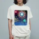 satoharuの花火の思い出 オーガニックコットンTシャツ