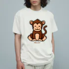 LoveAnimalのHELLO MONKEY オーガニックコットンTシャツ