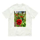 sceneryの赤い花 オーガニックコットンTシャツ