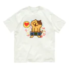 tokisanのラジカセ大好き猫 オーガニックコットンTシャツ