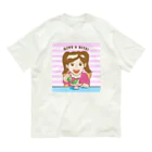 N's Creationのゼリーを食べる少女 オーガニックコットンTシャツ