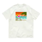 sandy-mのサンセットビーチでカクテルを オーガニックコットンTシャツ