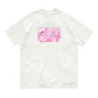 nekousagi*∩..∩のnekousagi*∩..∩ロゴ入り ピンク系（トラミ兄ちゃん） オーガニックコットンTシャツ