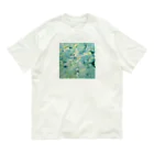 葉月あさこ(風椋)＠癒しの書【公式】のシックなグリーンブルー インクアート Organic Cotton T-Shirt