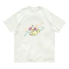 猫のあいさつの回文:困惑わんこ(こんわくわんこ) オーガニックコットンTシャツ