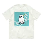 white-cockatooの花とキバタン Organic Cotton T-Shirt