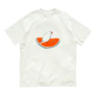 hayakawa(文鳥絵)のスイカ文鳥 オーガニックコットンTシャツ