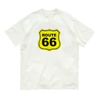 アロハスタイルハワイのU.S. Route 66  ルート66　イエロー オーガニックコットンTシャツ