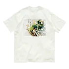 Let's Go for a Walkの白い自転車とお花屋さん Organic Cotton T-Shirt