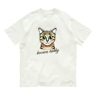 sakumamedaifukuの緑目のキジトラ猫 オーガニックコットンTシャツ