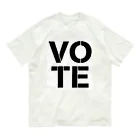 VOTE FOR YOUR RIGHTのVOTE FOR YOUR RIGHT　文字黒 オーガニックコットンTシャツ