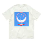 🌒夢OON MOON🌕　☆夢のお店🌒の昼間の月　ホワイトムーン　お月さまのお花見 オーガニックコットンTシャツ