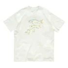 アングラースピリッツのブリの成長イラスト！ワカシ→イナダ→ワラサ→ブリ オーガニックコットンTシャツ