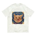 夏休みの犬のまめちゃん オーガニックコットンTシャツ