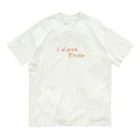 ミラくまのI LOVE Tribe　文字色 オーガニックコットンTシャツ