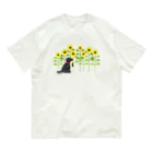 ハッピー・ラブラドールズのひまわり畑のブラックラブラドール Organic Cotton T-Shirt