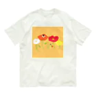 月見里 雀 -yamanashi suzume-のポピーと雀 Organic Cotton T-Shirt