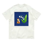 月見里 雀 -yamanashi suzume-のスズランと雀 Organic Cotton T-Shirt