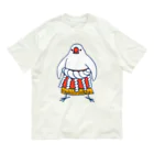 もしもしこちら文鳥のすもう文鳥よこづな　青ライン Organic Cotton T-Shirt