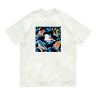 NORIMA'S SHOP の落ち葉のコラージュとかわいい野鳥たち Organic Cotton T-Shirt