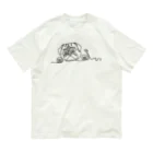 パグ PUG ぱぐ  OHMAI GALLERYのパグ一筆書Tシャツ オーガニックコットンTシャツ