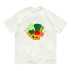 NIKORASU GOの野菜大好きなひと専用デザイン「野菜大集合」 オーガニックコットンTシャツ