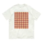 世を忍ぶ仮の姿のチェック柄 レッド&グリーン Organic Cotton T-Shirt