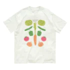 たっちからぁショップのなでなで（前面プリント）野菜ナチュラル オーガニックコットンTシャツ