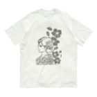 ki’s stampのWabisabiー椿(モノクロ) オーガニックコットンTシャツ