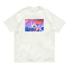 宇宙キャンプの深海でDJするねこ、タコとイカ、クラゲ、リュウグウノツカイ Organic Cotton T-Shirt