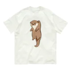 綾錦工房 りこりすのほされカワウソ オーガニックコットンTシャツ