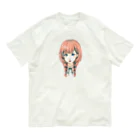 🐶シュナといろいろ🎨の三つ編み女の子 オーガニックコットンTシャツ