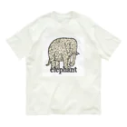 PALA's SHOP　cool、シュール、古風、和風、のelephant　　(backプリント）[一部表プリント」 Organic Cotton T-Shirt