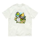 Cody the Lovebirdの仲良しインコ　セキセイインコ、オカメインコ、オキナインコ Chubby Bird Organic Cotton T-Shirt